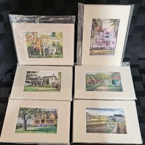 Elegant "Home" Art Prints Set of 6, Vibrant Multicolor